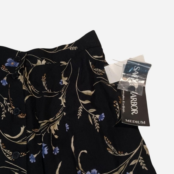 VTG Sag Harbor Women's Skirt_Medium 1990s-era button-front midi_Floral Print - Picture 2 of 5